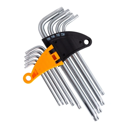 Набор ключей TORX T10-T50 9 шт Г-образные, CrV, для авто и велосипеда RAGE 303141; УТ-00000314